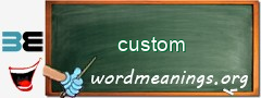 WordMeaning blackboard for custom